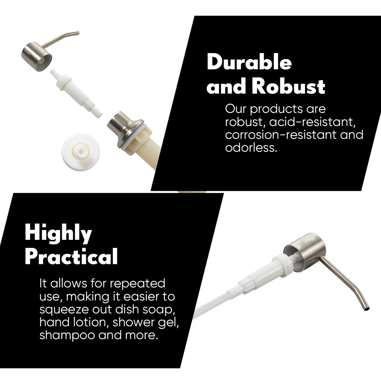 Sieral 2 Pcs Replacement Liquid Soap Dispenser Pump Only 12 Inch Sink Soap Pump Repair Parts Replacement with Straw, Compatible with General Sink Liquid, Suitable for Home Commercial, and Industrial