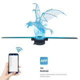 3D Hologram Fan,42cm Christmas Tree HD LED 16.5-inch Holographic Fan Projector WiFi with 700 Library Video,Animated Holographic Display for Business Stores