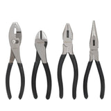 Amazon Basics Pliers Set, Hand Tools for Precision, Cutting Wire Cutter with Needle Nose and Diagonal, Quality Tool Set for Home Maintenance, Set of 4, Black and Silver