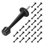 HOMOTEK 24 Pack Heavy Duty Solid Rigid Door Stop with Soft Rubber Tip, Zinc Die Cast Door Stopper Protect Wall & Door, Black