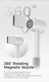 Tideway High-Speed Hairdryer Titanium Editionr with 110,000 RPM Brushless Motor – Lightweight 1.3lb, 2× Faster Drying, 59dB Low Noise, 360° Magnetic Nozzle & 4-Color LED Ring