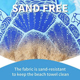 4 Pack Lightweight Thin Beach Towel Oversized 71"x32" Big Extra Large Microfiber Sand Free Towels for Adult Quick Dry Travel Camping Beach Accessories Vacation Essential Turtle Tie Dye Mandala Stripe