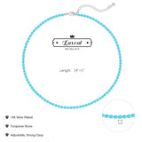 Luxval Turquoise Necklaces for Women Silver Tennis Necklaces Western Turquoise Boho Necklace Beach Summer Everyday Western Jewelry Gifts