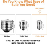 Brightown G40 Replacement Light Bulbs, 25 Pack 5W Clear Globe Bulb fits E12 C7 Candelabra Screw Base Sockets, 1.5 Inch Dimmable Light Bulbs for Indoor Outdoor Patio Decor, Warm White