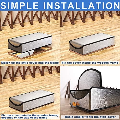Attic Stairs Insulation Cover 25"x54"x11", Pull Down Ladder Attic Door Insulation Cover for Garage, Easy Use Installation Tool 400 Staples