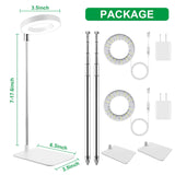 WeeLeeGoo 2 Pack Grow Light with Base, 6000K White Full Spectrum Growing Light Lamp for Indoor Small Mini Micro Green Pot Plants, 5-Level Dimmable, Auto Timer 4/8/12/18 Hrs