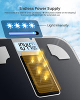 RENPHO Smart Scale with Endless Power, Solar-Powered Scale for Body Weight, No Batteries Needed, Digital Bluetooth Body Fat Scale, Body Composition Monitor with Smart App, 400 lbs-Elis Solar 1