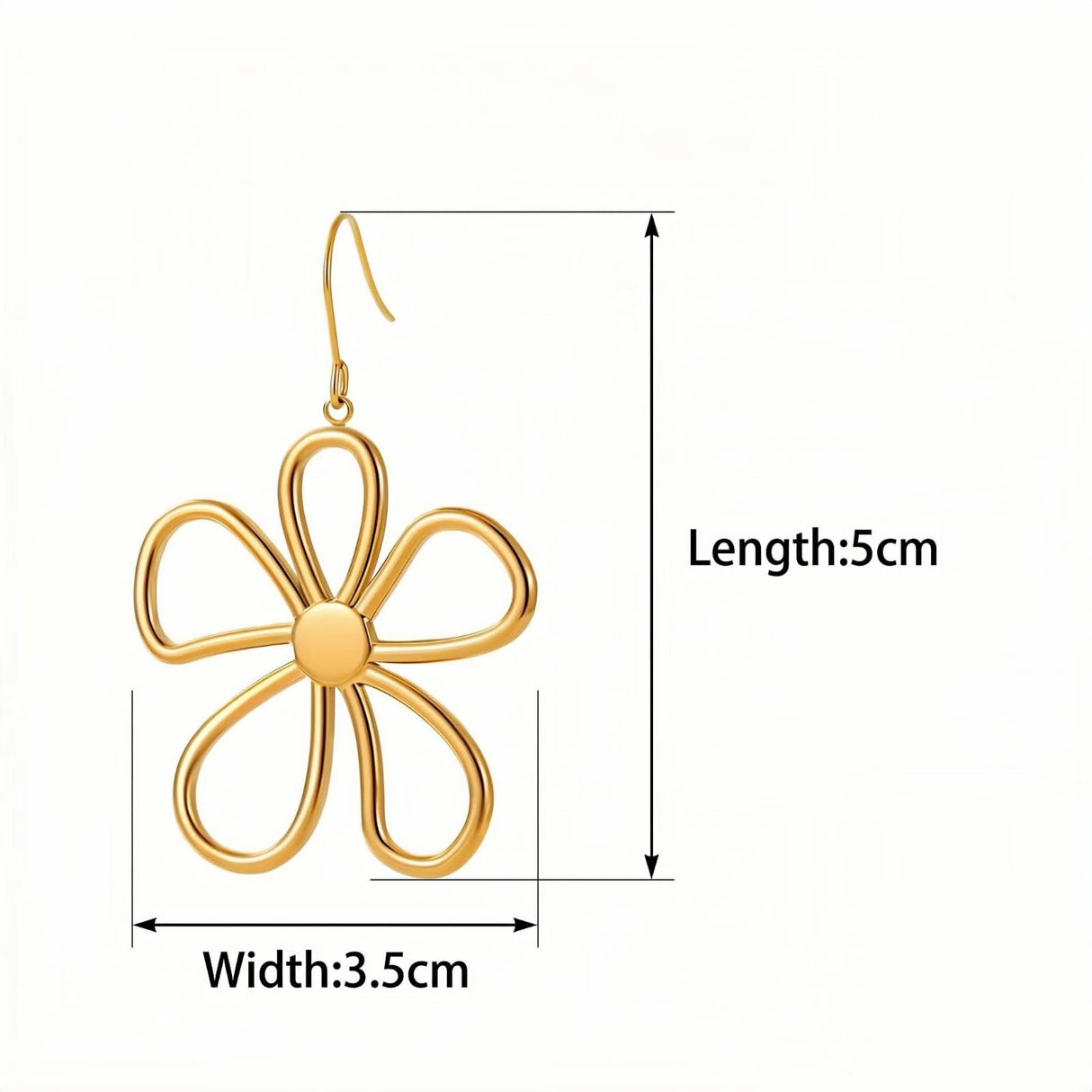 Hpoewre Gold Flower Statement Earrings for Women, Large Chunky Bohomian Summer Beach Floral Earring, Irregular Bold Exaggerated Earrings (Flower 7)