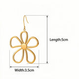 Hpoewre Gold Flower Statement Earrings for Women, Large Chunky Bohomian Summer Beach Floral Earring, Irregular Bold Exaggerated Earrings (Flower 7)