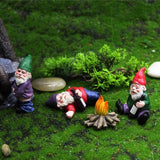 ZIXINMEI Funny Drunk Garden Gnomes 4PCS Mini Resin Figurines - Drunken Dwarf Statues for Outdoor Patio Yard Lawn Desk Decor, Waterproof Handcrafted Ornament Gift
