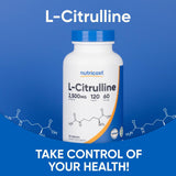 Nutricost L-Citrulline 2500mg Per Serving, 60 Servings, 1250mg Per Tablet, 120 Tabs - Non-GMO and Gluten Free Supplement