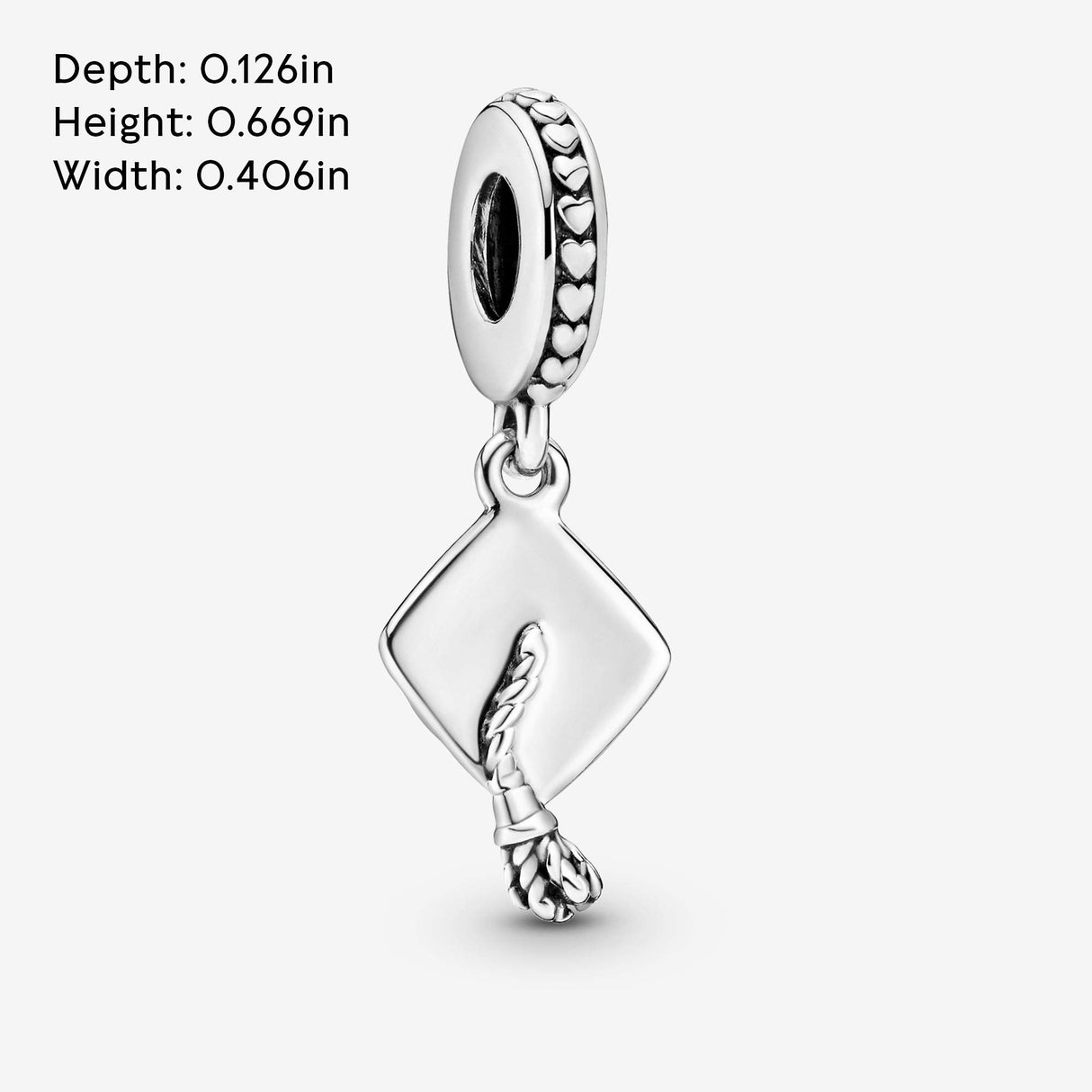 PANDORA Graduation Cap Dangle Charm - Hand-Finished Keepsake - Jewelry for Women with Gift Box - Compatible Moments Charm Bracelets - Sterling Silver