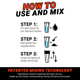 HELIMIX 1.5 Vortex Blender Shaker Bottle Holds Upto 20oz | No Blending Ball or Whisk | USA Made | Portable Pre Workout Whey Protein Drink Shaker Cup | Mixes Cocktails Smoothies Shakes | Top Rack Safe