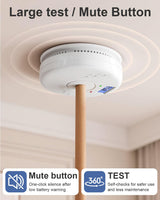 Smoke and Carbon Monoxide Detector, Battery Operated Fire Alarm with LCD Display & Test/Reset Button, Portable Photoelectric CO Smoke Detector Combo for Home, Apartment, RV & Travel (4 Pack)