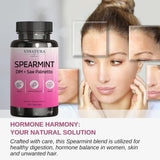 VINATURA Spearmint Leaf Capsules Supplement - Enhanced with DIM & Saw Palmetto, for Unwanted Hair, Women' Health & Skin *USA Made & Tested* - 1380mg/serving, 60 Capsules (30 Servings)