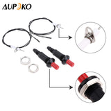 Aupoko 2 Sets Piezo Spark Ignition with Cable Push Button Igniter, Type of 1 Out 2 Electrode 200 Degree Resistance Wire, Fit for Gas Fireplace Gas Oven Gas Heater lgniter Ceramic Kitchen Lighter