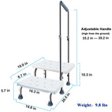Aliseniors Step Stool with Handle and Non-Skid Platform, Heavy Duty 2 Steps Medical Foot Stool for Adult, Seniors, Handicap Holds up to 350 lbs