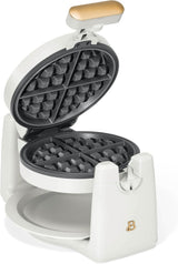 Beautiful Rotating Belgian Waffle Maker, White Icing by Drew Barrymore Makes 1-Inch Thick Waffles, Stainless Steel (White Icing)