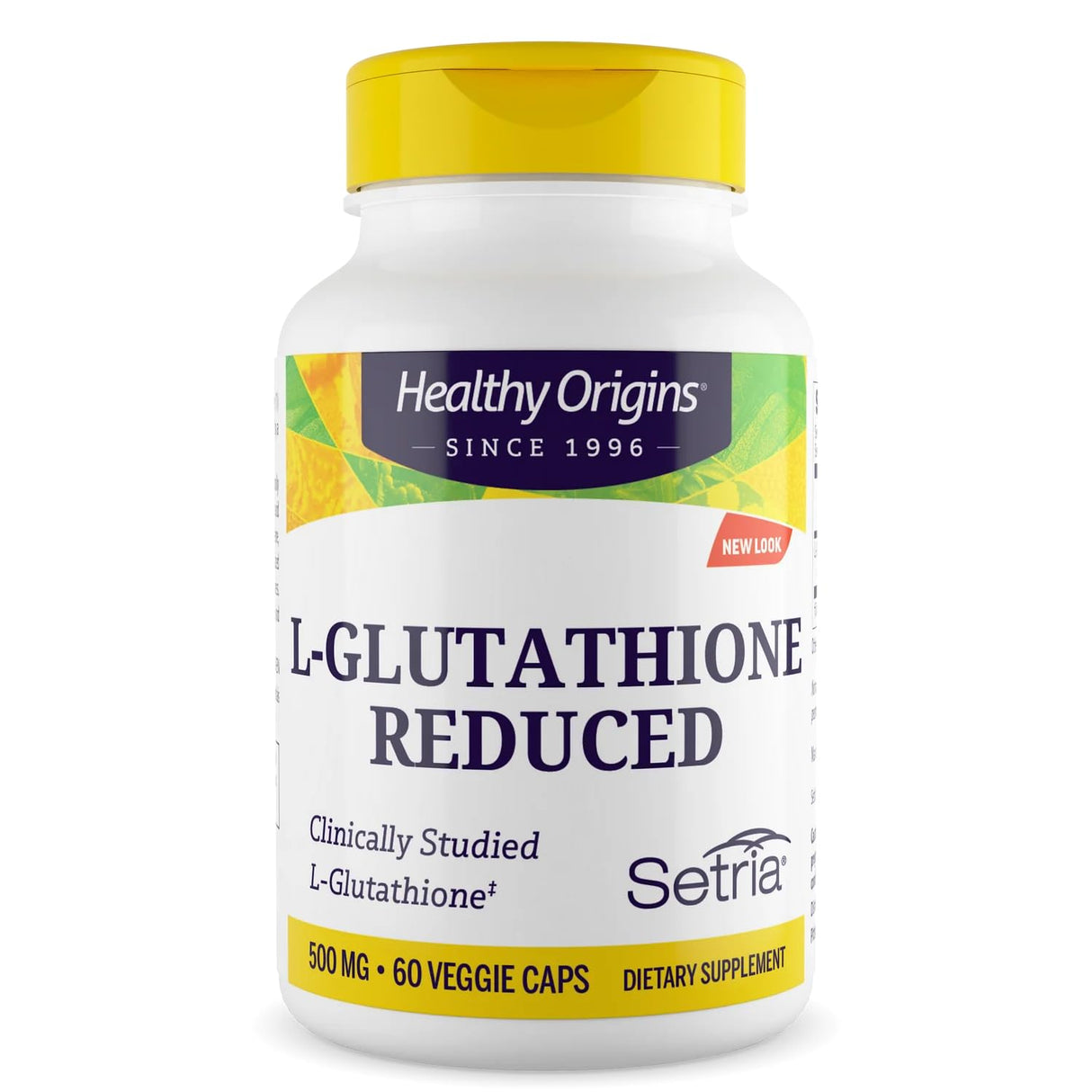 Healthy Origins L-Glutathione 500 mg (Setria, Non-GMO, Gluten Free, Antioxidant, Immune Support, Skin Support), 60 Veggie Caps
