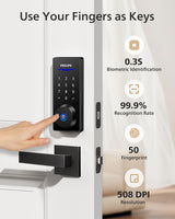 Philips Smart Lock with Handles, Keyless Entry Front Door Lock Set, Smart Keypad Deadbolt with Handle, Digital Door Lock for Front Door, App Fingerprint PIN Code Unlocking, Auto Locking