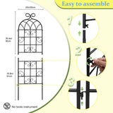 Lorenzo 2 Pcs 70 x 20 Inch Rustic Iron Garden Trellis for Climbing Plants Outdoor, Black Metal Arch Decoration Plant Supporting Perfect for Roses Flower Cucumbers Courtyards Lawns Clematis