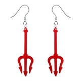 PEALICIOUS Devil Earrings Halloween Earrings Dangle Red Devil Accessories for Women with Lightweight Red Pitchfork as Girl Halloween Costumes Jewelry Fun Spooky Jewelry Christmas Gifts