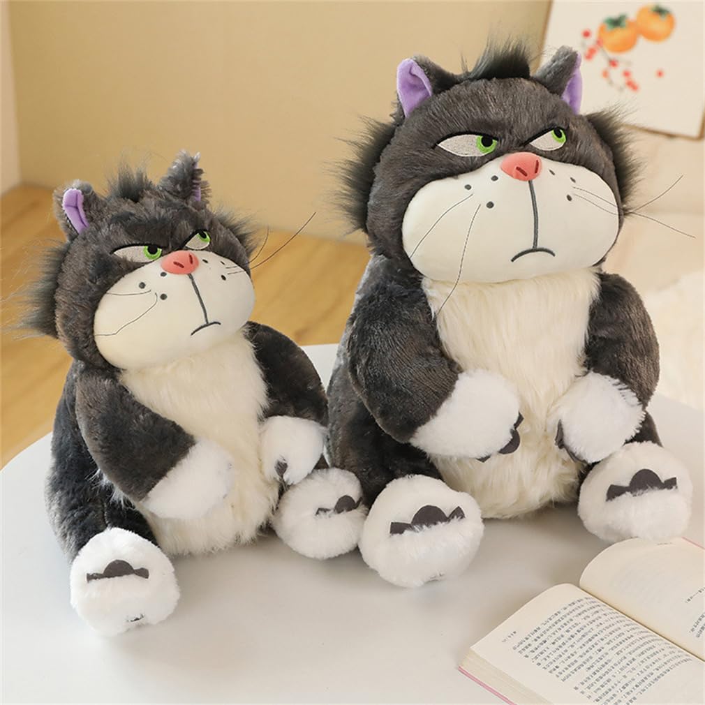 EASELR 12inch Angry Cat Stuffed Animal Toys, Cute Cat Kitten Plush Soft Kawaii Anime Plush Wicked Black Cat Plushies for Kids Birthday Christmas