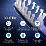Emmi-dent Metallic/Professional 2-Pin Bristle-Head Attachments - Electric Toothbrush Replacement Heads. Cleans with Ultrasound Waves (Kids/Young Adult 2 Pack)