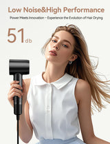 Hair Dryer,150000 RPM High-Speed Blow Dryer 500 Millions Negative Ionic Care Hair Dryer for Fast Drying, 51dB Low Noise Thermo-Control Hairdryer with Magnetic Diffuser & Nozzle for Children,Women,Men