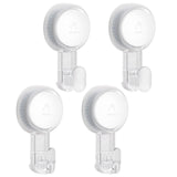 TAILI 4 Pack Powerful Suction Cup Shower Hooks for Towel, Loofah, 360° Rotatable Damage-free Hanging Versatile Wall Hooks for Inside Bathroom, Decoration, Removable Suction Holders, Easy to Use, Clear