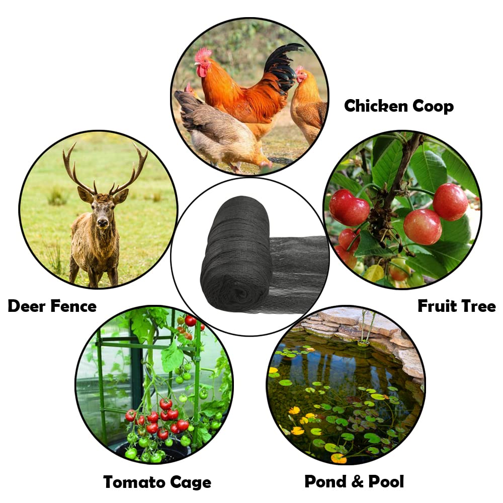 Bird Netting 20x30 Ft, 1/2In Mesh Garden Bird Netting, Fruit Tree Netting