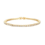 PAVOI 14K Gold Plated Cubic Zirconia Classic Tennis Bracelet | Yellow Gold Bracelets for Women | 7 Inches