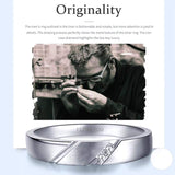 Sunamy Endless Love Matching Couple Rings for Him and Her Set, Adjustable S925 Silver Romantic Heart Design, Engagement Ring