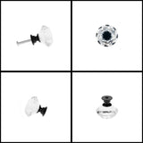 YourGift 12 Pack Drawer Knobs Diamond Shaped Crystal Glass 40mm Cabinet Knobs Pull Handles (40 mm, 12 Pack, Black)