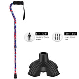 LIXIANG Adjustable Walking Stick for Men and Women, Folding Cane, Soft Sponge Offset Handle, Light Weight, Suitable for Arthritis Patients, Elderly and Disabled Ladies Canes for Walking