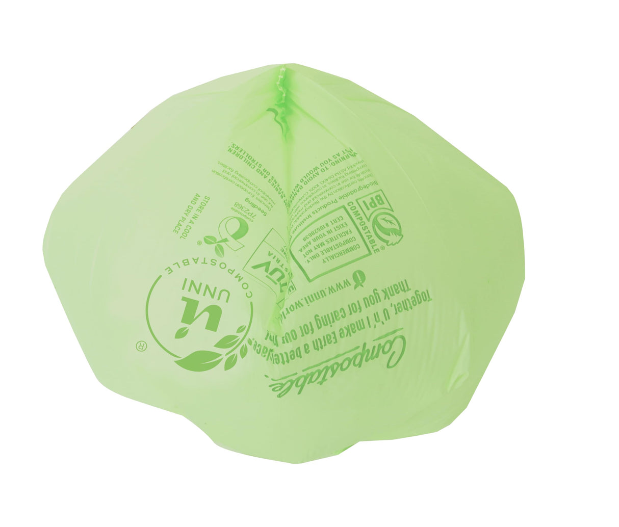 UNNI Compostable Liner Bags, 6-8 Gallon, 30 Liter, 200 Count, 0.85 Mil Heavy Duty, Food Scrap Bags for Medium Bins, ASTM D6400, US BPI, CMA and Europe OK compost HOME Certified, San Francisco