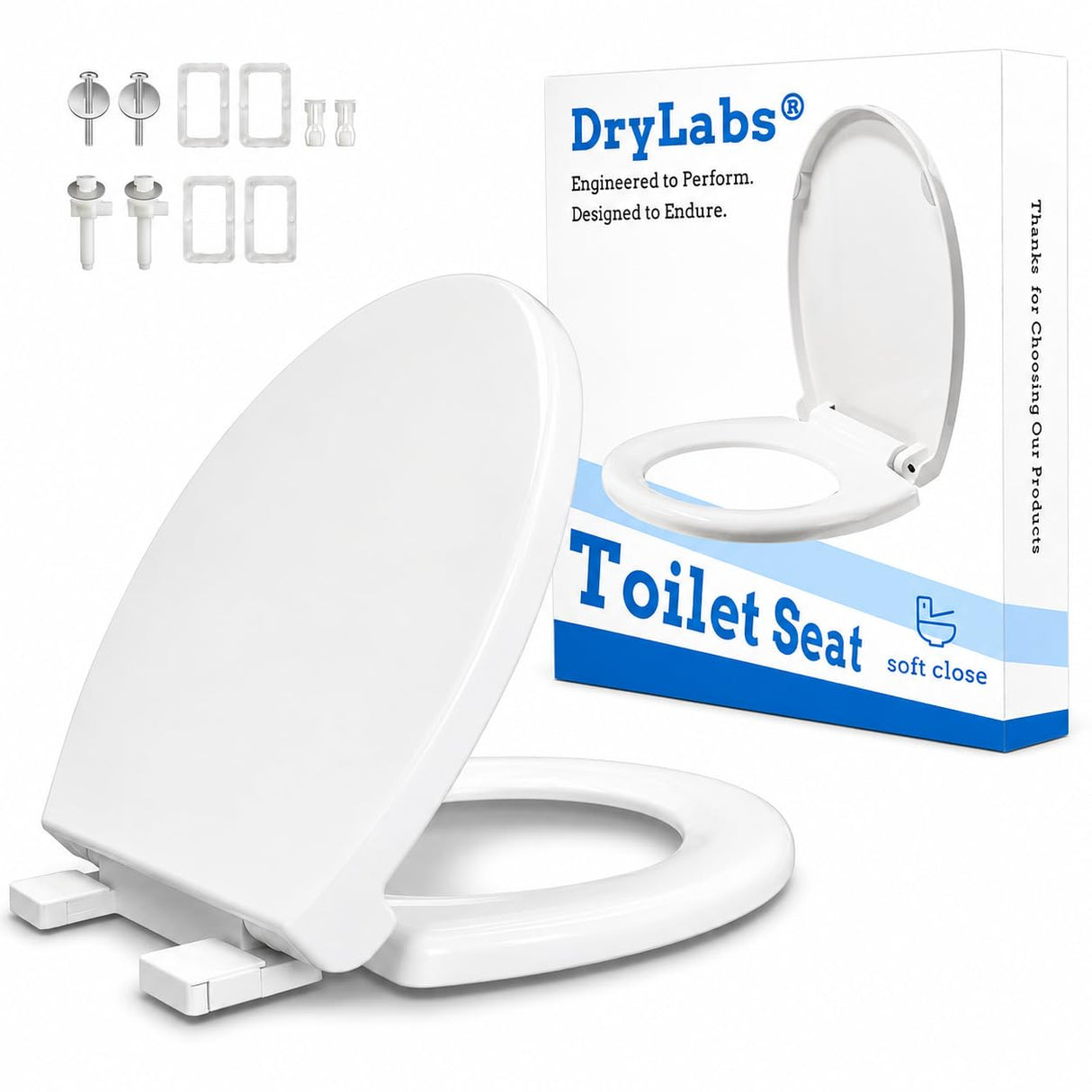 Round Toilet Seat 16.5" - Soft Close, Durable PP Toilet Seat, Easy Installation & Removal, Fits Most Toilet Bowls