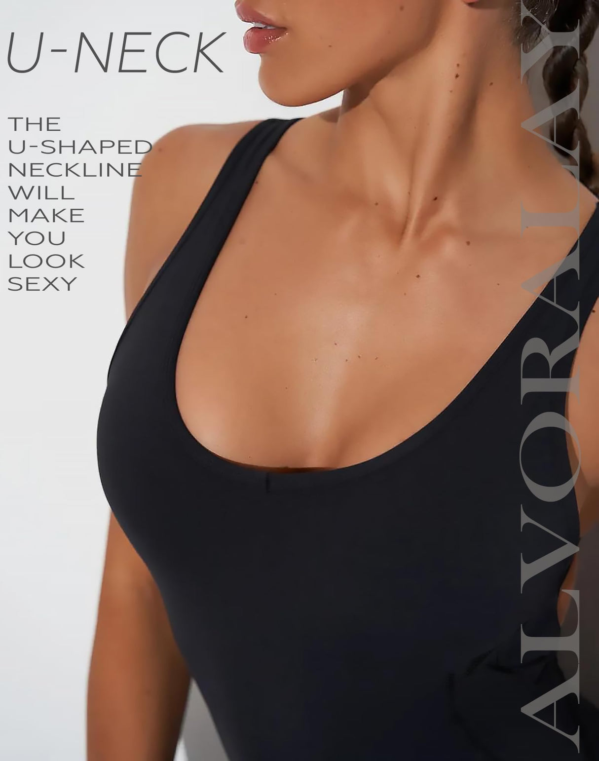 ALVORALAY Women's Flare Jumpsuit with Bra Tummy Control Workout Outfit Sleeveless Backless Bodysuit (Black, Medium)