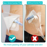 Waterproof Dialysis Catheter Shower Protector PD Catheter Shower Cover Dialysis Port Wound Shield Large Waterproof Bandages for Feeding Tube G Tube Accesorries(9"x9"+Pad, Pack of 25)