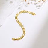 AHSIWC 14K Gold Bracelets for Women & Men Trendy Dainty 7mm Figaro Bracelet for Men Hypoallergenic Gold Chain Bracelet for Women Jewelry Gifts