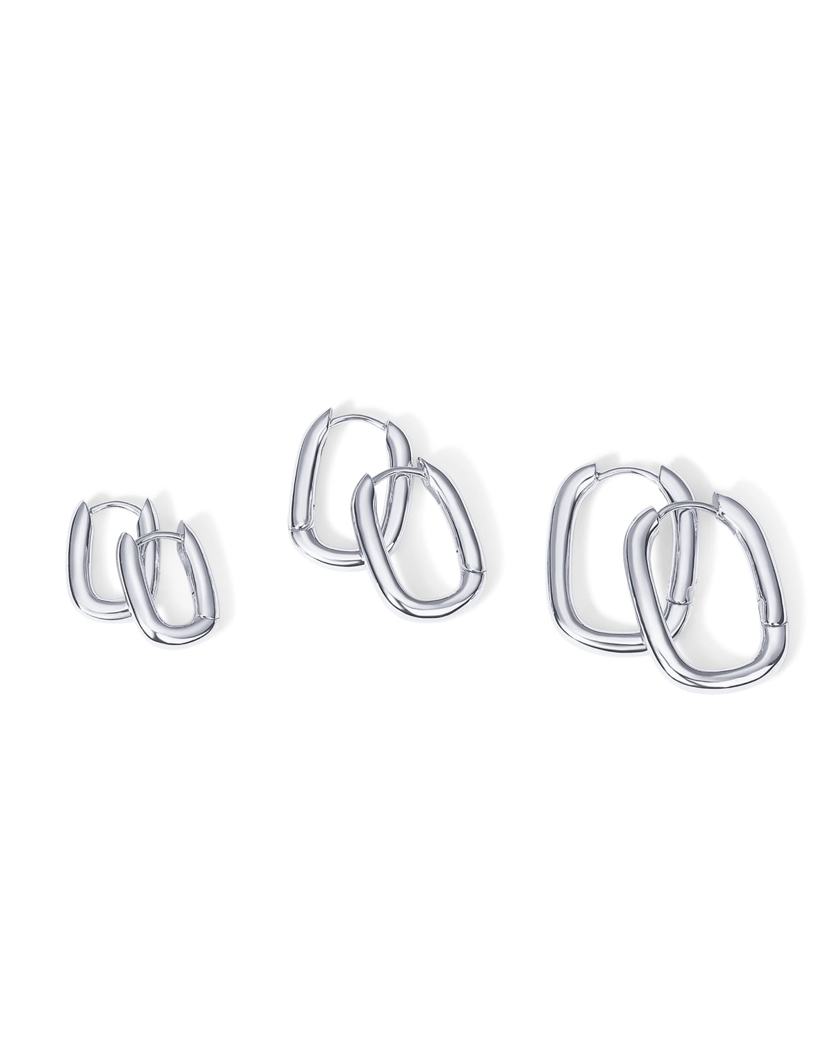PAVOI Dainty Classic Huggie, White Gold, Size 14mm, 18mm, 22mm