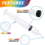 100 Pack Plastic Syringe with Tip Cap 10 ML Capacity Reusable Syringes, Durable Syringe for Halloween, Thanksgiving day, Christmas, Bachelorette