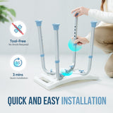 OasisSpace Shower Chair, Adjustable Bath Stool Chair for Inside Shower - Tool Free Anti-Slip Bench Bathtub Stool Seat with Durable Aluminum Legs for Elderly, Senior, Handicap & Disabled