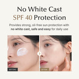 SU:M Micro-Active Daily Moisture Sunscreen (1.69fl oz) - Korean Skincare SPF 40 for UV Protection, Hydration, Soothing Sensitive Skin, No White Cast. With Biopeptide190 & Niacinamide.