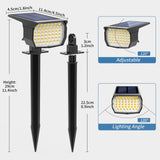 WENATY Solar Spot Lights Outdoor Waterproof IP65, 12 Pack Landscape Spotlights with 46 LEDs, 3 Modes Auto On/Off Solar Powered Flood Lights for Outside Pathway, Yard, Garden, Walkway (Warm White)