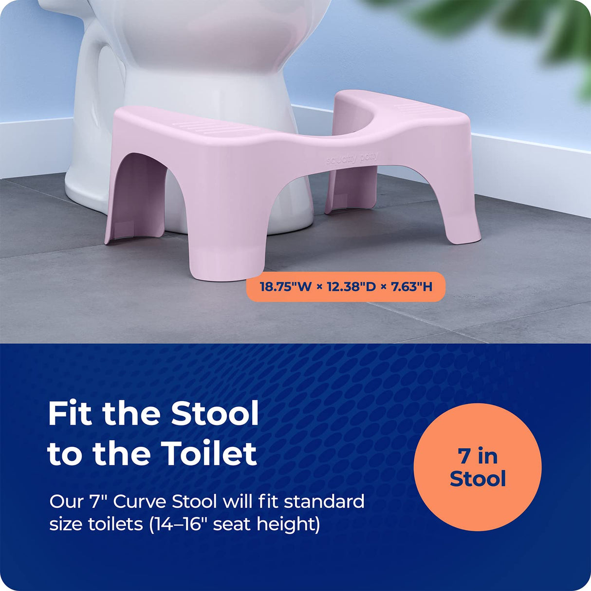 Squatty Potty The Original Bathroom Toilet Stool Curve Lightweight with Sleek and Modern Design, Pink, 7"
