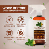 Mint Naturals Natural Wood Cleaner & Furniture Conditioner – Plant-Based Polish Formula That Helps Clean & Protect Wood Surfaces, 16 oz – Made in USA