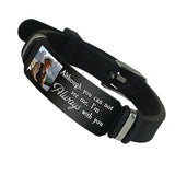 UDonCoo Custom Photo Bracelet with Name – Personalized Silicone Bracelet for Family, Friends, Memorial or Birthday Gift (Black)