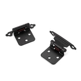 Ravinte 60 Pack (30 Pairs) 1/2" Overlay (Variable) Cabinet Hinges, Self-Closing Semi-Concealed Face Mount, Matte Black Decorative Hardware with Door Bumpers for Kitchen & Cupboard Doors