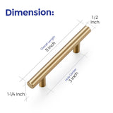 Ravinte 30 Pack 5 Inch Cabinet Pulls Champagne Bronze Stainless Steel Kitchen Drawer Pulls Cabinet Handles 5 InchLength, 3 Inch Hole Center